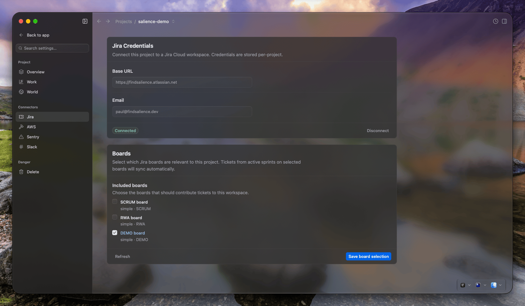 Jira connector configuration