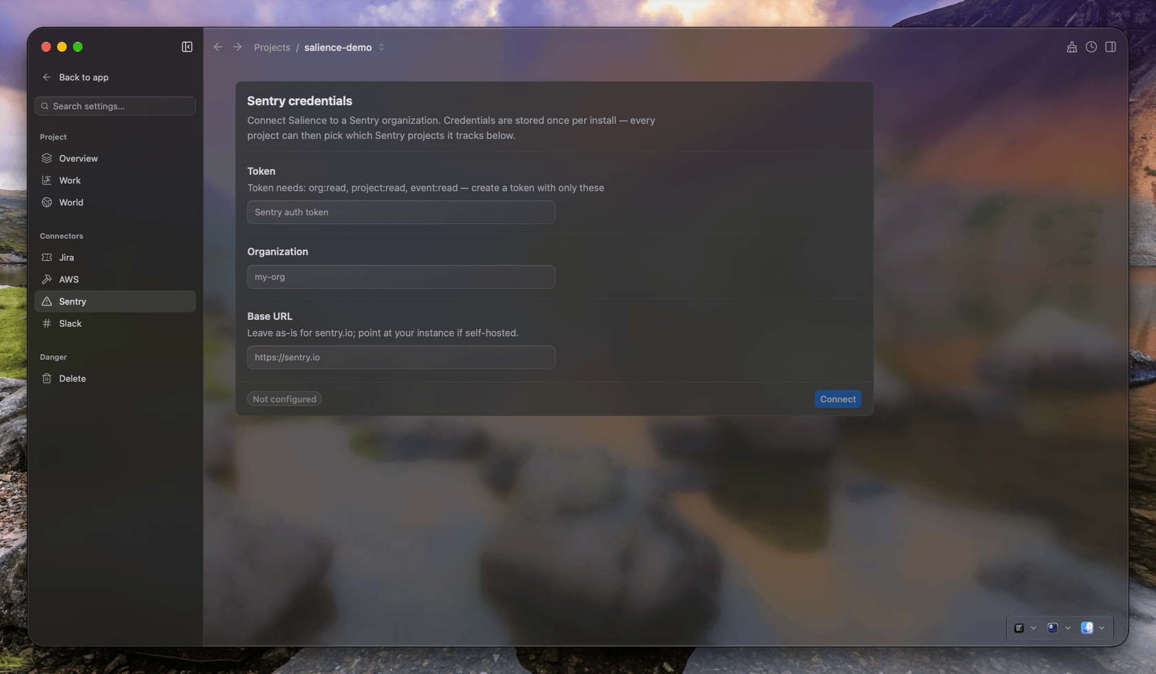 Sentry Project Settings
